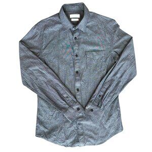 Diesel Chambray Button Down Shirt Mens Medium Long Sleeve Black